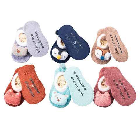 Feather Yarn Baby Cartoon Doll Non-slip Socks - Fashionner