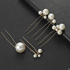 A Group Of 5 High-bright Pearls U-shaped Hairpin Pins