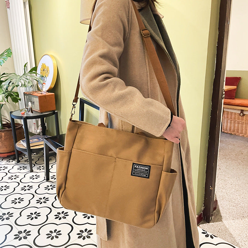 New Women's Canvas Casual Retro Large Capacity Multi-layer Women's Messenger Bag - Fashionner