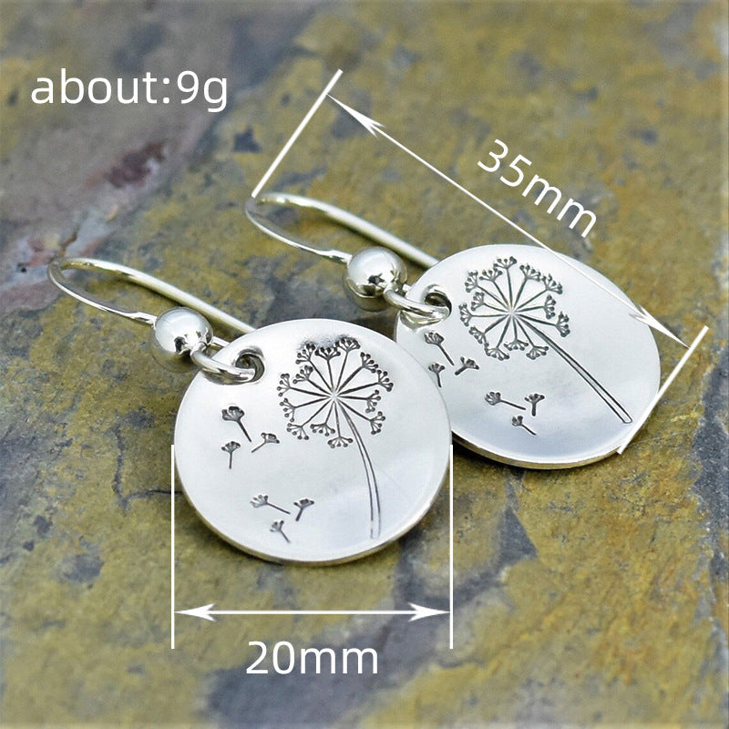 Buy Simple Retro Round Dandelion Earrings For Women online at Fashionner.