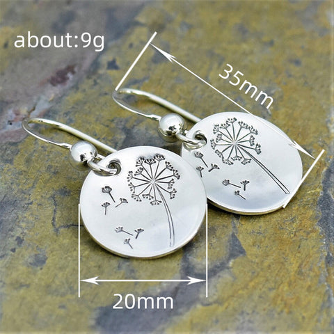 Buy Simple Retro Round Dandelion Earrings For Women online at Fashionner.