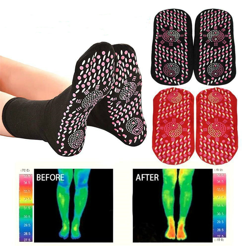 Hot Moxibustion Massage Health Care  Warm Feet Cold Socks - Tourmaline Thermal Circulation Self-Heating Shaping Socks, Tourmaline Acupressure Self-Heating Shaping