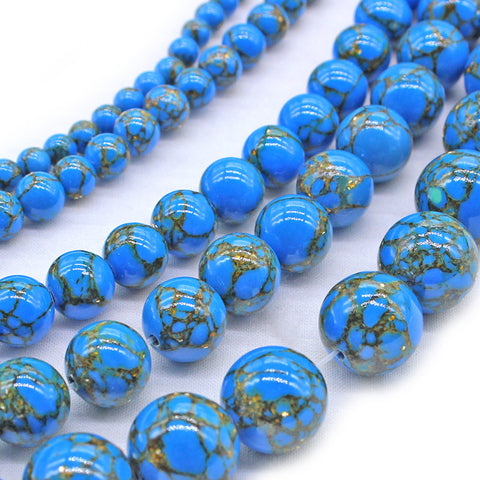 Perles de ficelle à faire soi-même en turquoise bleu foncé soie dorée