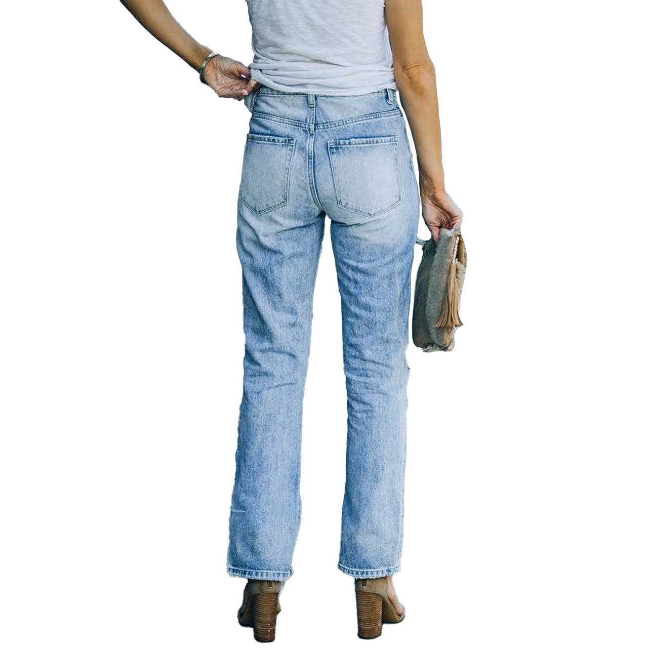 Spring And Summer Leisure Fashion Street Washed Jeans - Fashionner