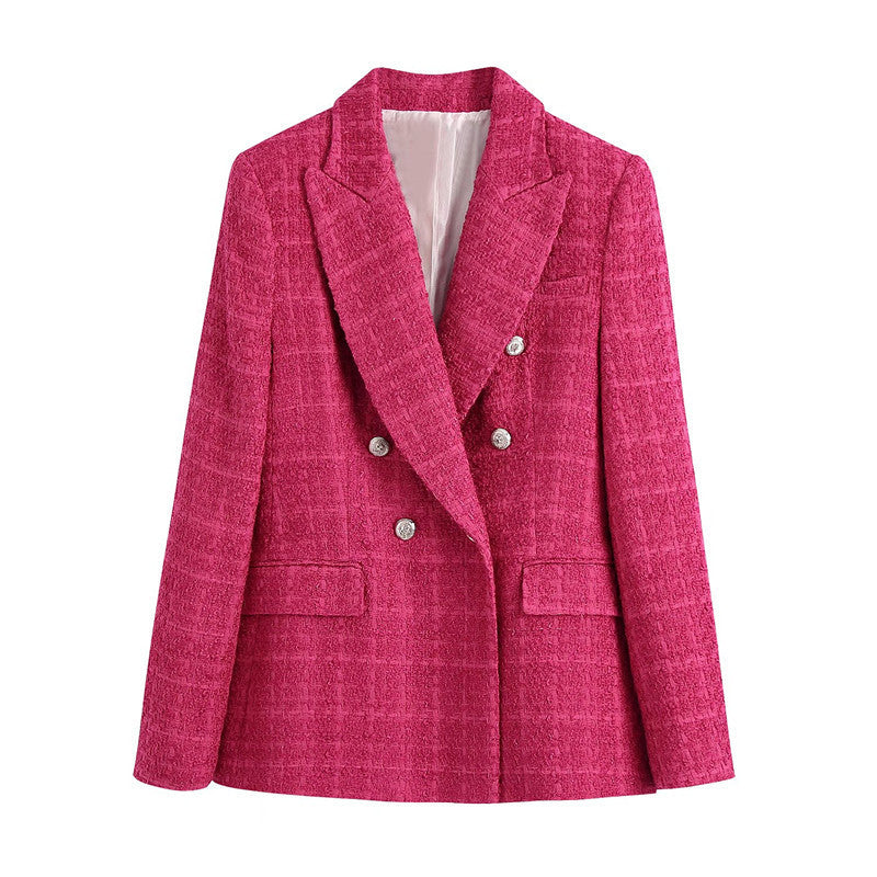 Textured Double Women Blazer