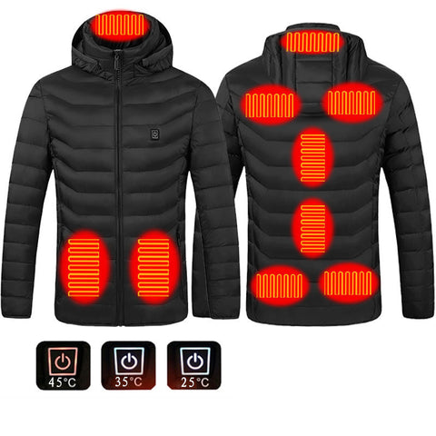 Nouvelle veste chauffante électrique USB en coton, manteau chauffant, vêtements thermiques, gilet chauffant pour homme, hiver