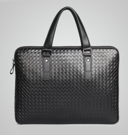 Men's Bag Leather Large Briefcase Hand Woven Luxury Handbags Business Tote Bags For Men High Quality Laptop Handbags - Fashionner