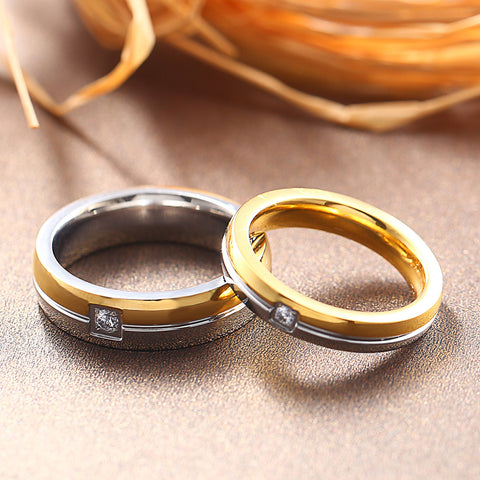 Bagues de Couple en Acier Titane Simple pour Hommes et Femmes