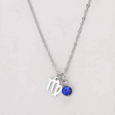 Buy Western Birthstone Necklace With 12 Zodiac Gemstone Pendants online at Fashionner.