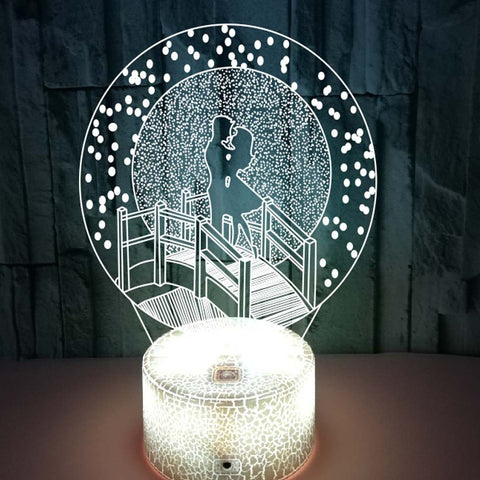 Pont des Amoureux Lampe de Nuit 3D Cadeau Créatif 3D