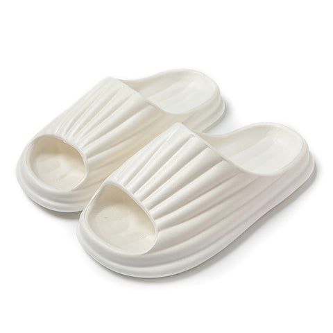 Home Slippers Women Men New Solid Striped Peep-toe Shoes House Floor Bathroom Slippers For Couple - Fashionner