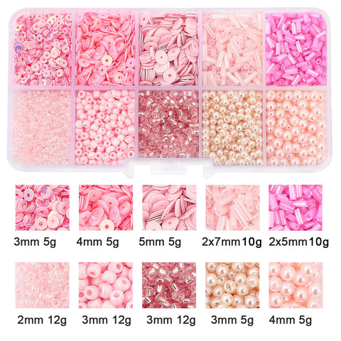 Perles de verre faites à la main avec paillettes de la même couleur