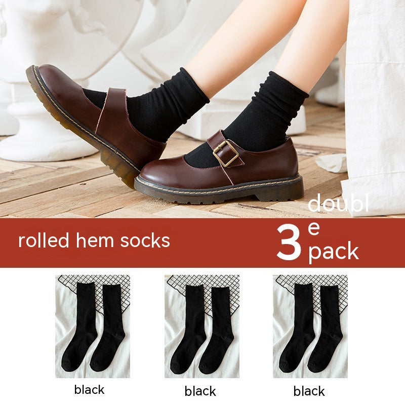 Non Pure Cotton High Tube Loafers And Socks - Fashionner