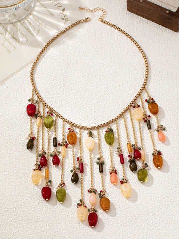 Buy Personalized Western-Style Waterdrop Tassel Necklace online at Fashionner.