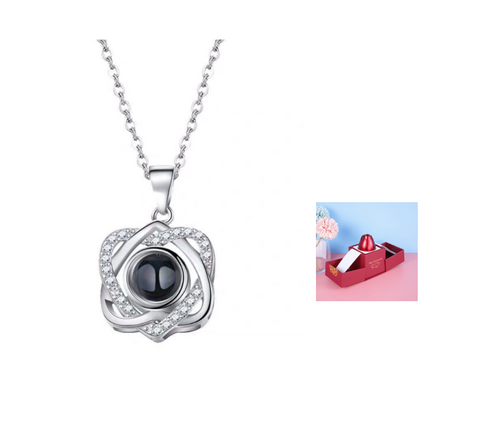 Hot Valentine's Day Gifts Metal Rose Jewelry Gift Box Necklace For Wedding Girlfriend Necklace Gifts - Fashionner