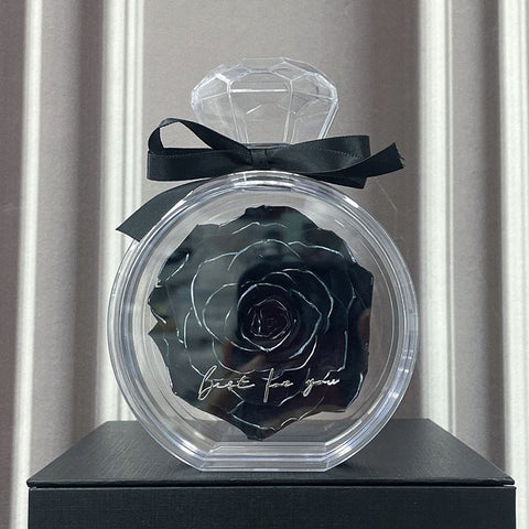 Ornements naturels de fleurs éternelles Housse transparente Boîte cadeau de roses séchées pour Noël Nouvel An Saint-Valentin Décoration intérieure