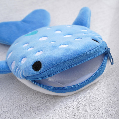 Porte-monnaie enfant en peluche requin mignon dessin animé pendentif