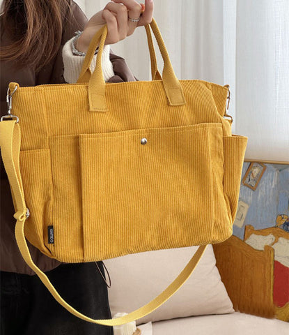 Sacs à bandoulière en velours côtelé épais, simples, passe-partout, sacs de cours, sacs de loisirs pour étudiants, sacoche artistique portable