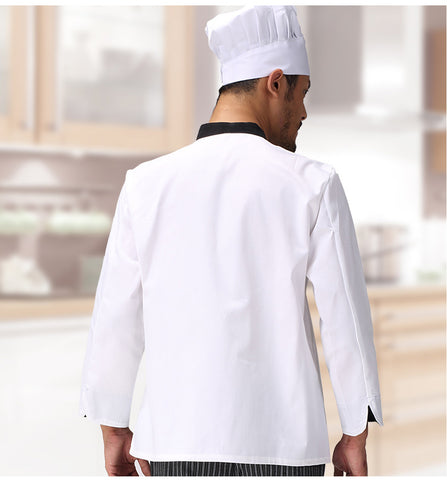 Chef's Uniform Long-sleeved Overalls Long-sleeved Solid Color