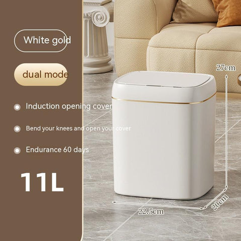 Poubelle intelligente avec couvercle pour chambre et salon, boîte de rangement de cuisine, poubelle à induction, petite poubelle de voiture, poubelle intelligente automatique, poubelle intelligente