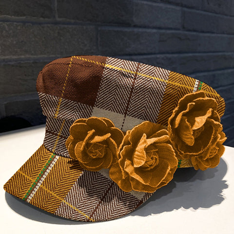 Elegant Checkered Lady's Hat