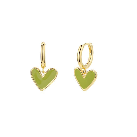 Boucles d'oreilles Cœur d'amour Pêche douce Clip d'oreille Cœur