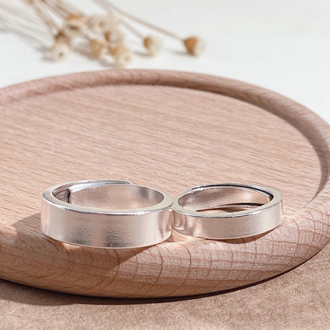 Buy 1Pcs 999 Sterling Silver Polished Band Statement Ring, Elegant Simple Style, Ideal For Birthdays & Holiday Gifts online at Fashionner.