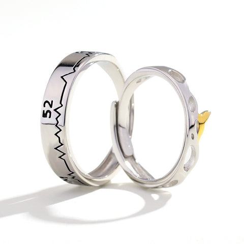 Bague en argent sterling pour couple