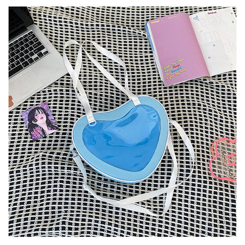 Simple All-match Heart-shaped Transparent Hand Crossbody Bag