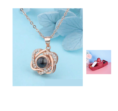 Hot Valentine's Day Gifts Metal Rose Jewelry Gift Box Necklace For Wedding Girlfriend Necklace Gifts - Fashionner