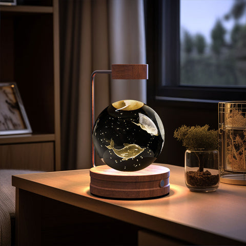 Veilleuse d'intérieur dinosaure cosmique boule de cristal, alimentée par USB, lumière chaude de chevet, cadeau d'anniversaire