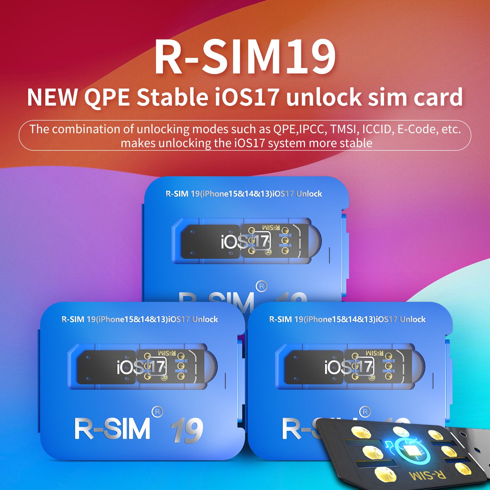 NEW QPE Stable IOS17 Unlock Sim Card CLUB RSIM 19