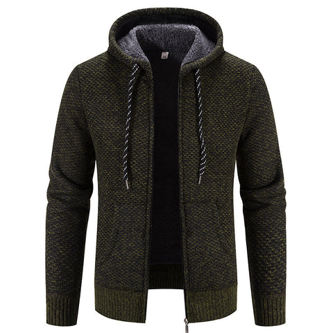 Manteau d'hiver avec fermeture éclair, couleur unie, manches longues, cordon de serrage avec capuche, pour rester au chaud, décontracté, épais, en peluche, pour un usage quotidien.