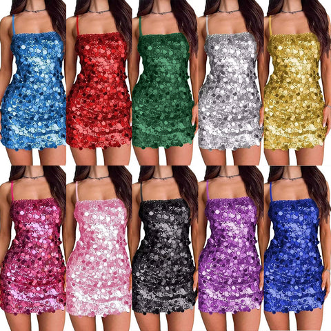 Robe de Soirée à Paillettes pour Femme