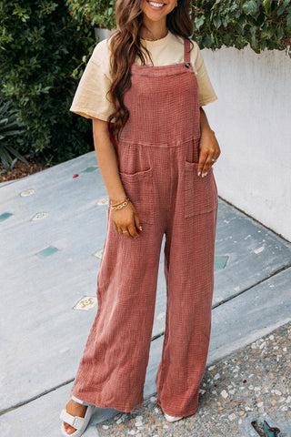 Fashion Square Neck Jumpsuit With Pockets Spring Summer Casual Solid Color Loose Overalls Womens Clothing - Fashionner