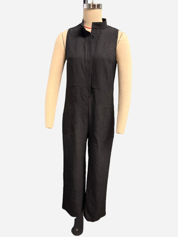 Buy Summer Sleeveless Jumpsuit With Pockets Fashion Casual V-Neck Buttons Trousers Women'S Overall Pants online at Fashionner.