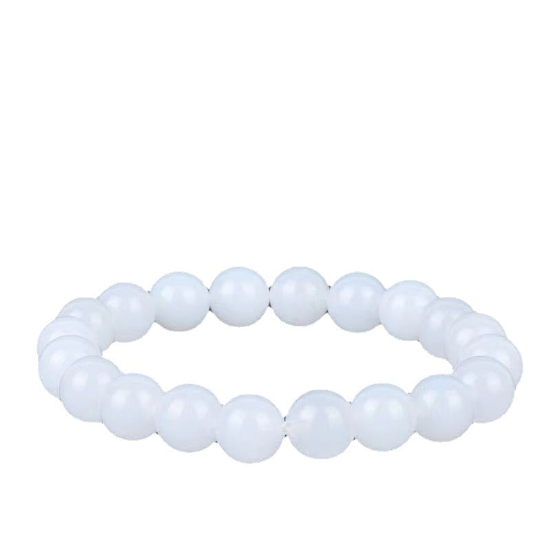 Buy Hotan White Jade Goat Fat Round Bead Bracelet online at Fashionner.