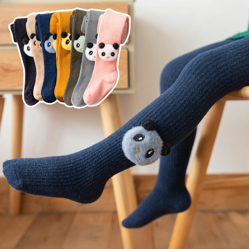 Infant Bottoming Combed Cotton Panda Children Pantyhose - Fashionner