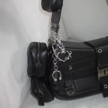 Silver Metal Horseshoe Clip Key Pendants Special-interest Design Personality Couple