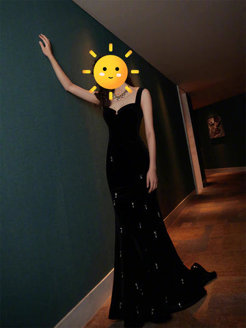 Robe de Soirée Banquet Annuel Queue de Poisson Ajustée
