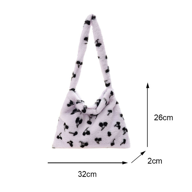 Portable Plush Handbag For Women - Fashionner