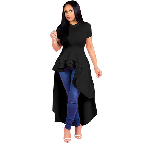 Robe de soirée élégante à volants asymétriques