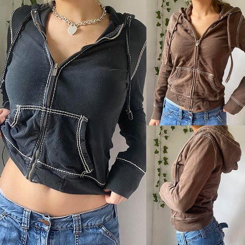 Gilet-sweat à capuche athleisure pour femme