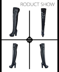 Elastic Force Show Legs Knight Boots Over The Knee - Fashionner