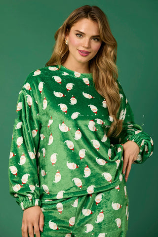 Ensembles de pyjama décontractés en flanelle 2024 pour femmes, 2 pièces, ensemble mignon de chemises de salon assorties à manches longues, pyjama Père Noël, vêtements d'intérieur