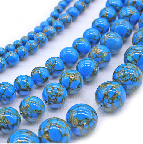 Perles de ficelle à faire soi-même en turquoise bleu foncé soie dorée