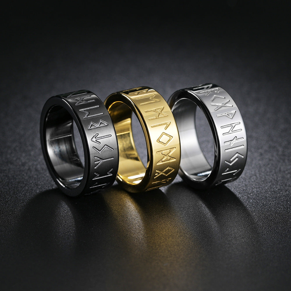Couple Titanium Steel Ornament Ring