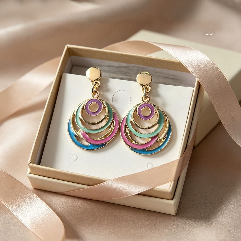 Buy Retro Bohemian-Style Enamel Earrings online at Fashionner.