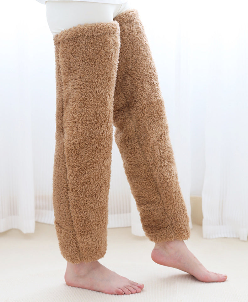 Buy Over Knee High Fuzzy Long Socks Winter Warm Cold Leg Knee Joint Cold-Proof Stockings Home Floor Sleeping Socks online at Fashionner.