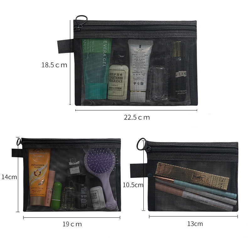 Transparent Mesh Cosmetics Storage Bag - Fashionner